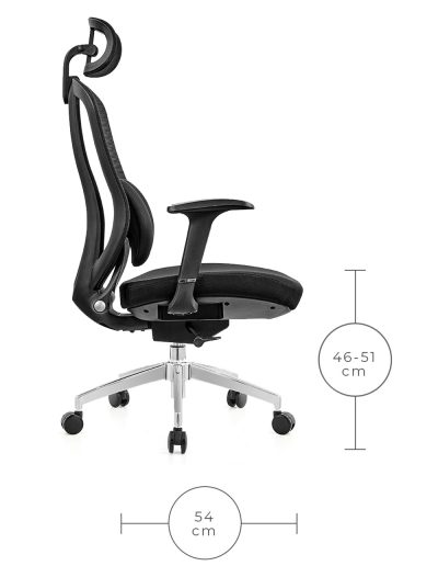 kancelárska stolička,airflow 616 bk,čierna,mosh